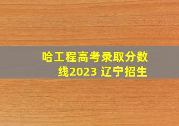 哈工程高考录取分数线2023 辽宁招生